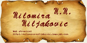Milomira Miljaković vizit kartica